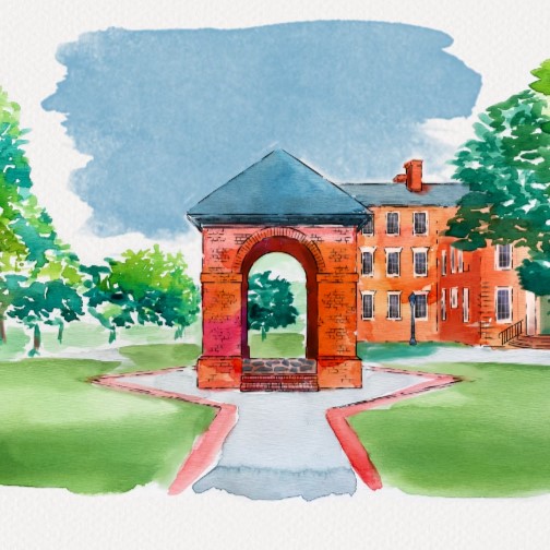 an image of a watercolor painting of the Bell Tower